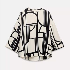 Zara Geometric Printed Blouse M